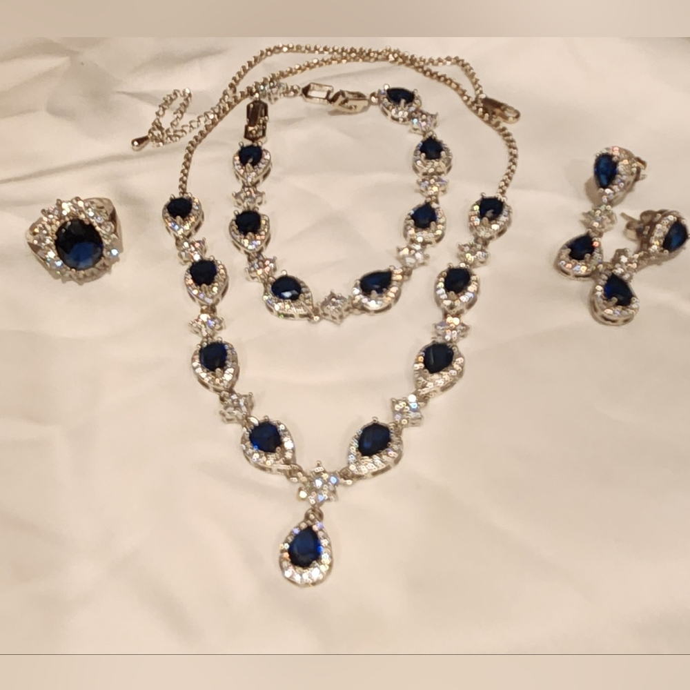 Cobalt Blue Rhinestone Ring - image 4